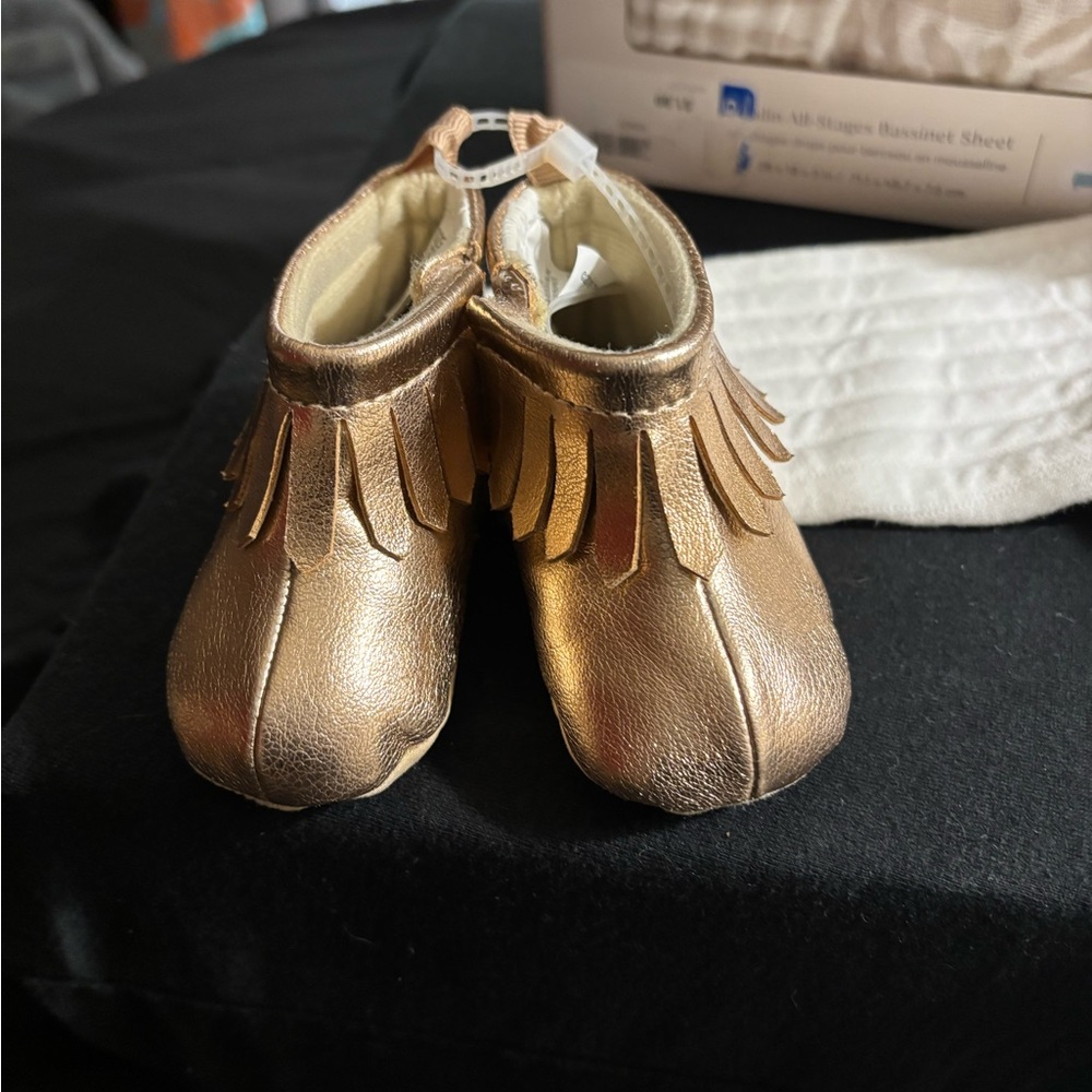 Gold Baby Moccasins